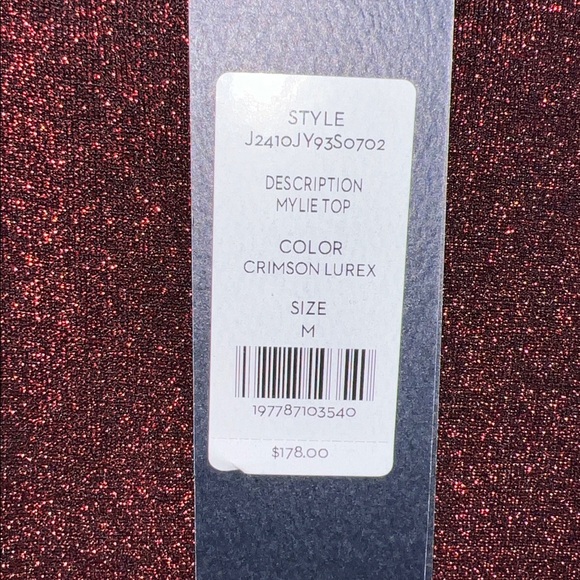 Veronica Beard Mylie Top Ruched Mock Neck Long Sleeve Top Size M In Crimson Red - Picture 13 of 15